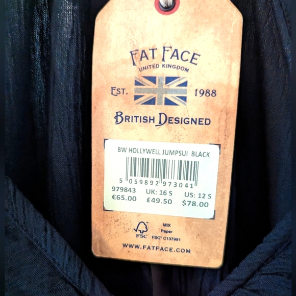 Fat Face Beach Wear Hollywell Jumpsuit, Size 16 S - Picture 10 of 10